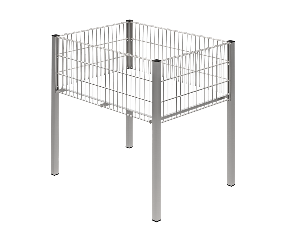 Panier de piscine en fil métallique avec pieds profilés